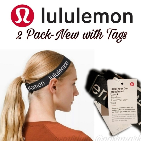 LULULEMON Hold Your Own Black & White Headbands Adjustable One Size (Two pieces) main image 10